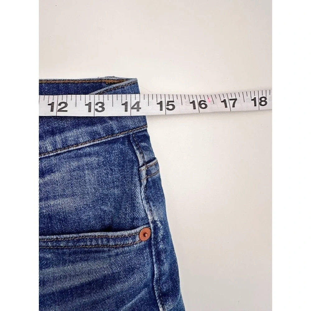 Madewell High Rise Denim Shorts Women's 26 Blue Raw Fray Hem‎ Stretch